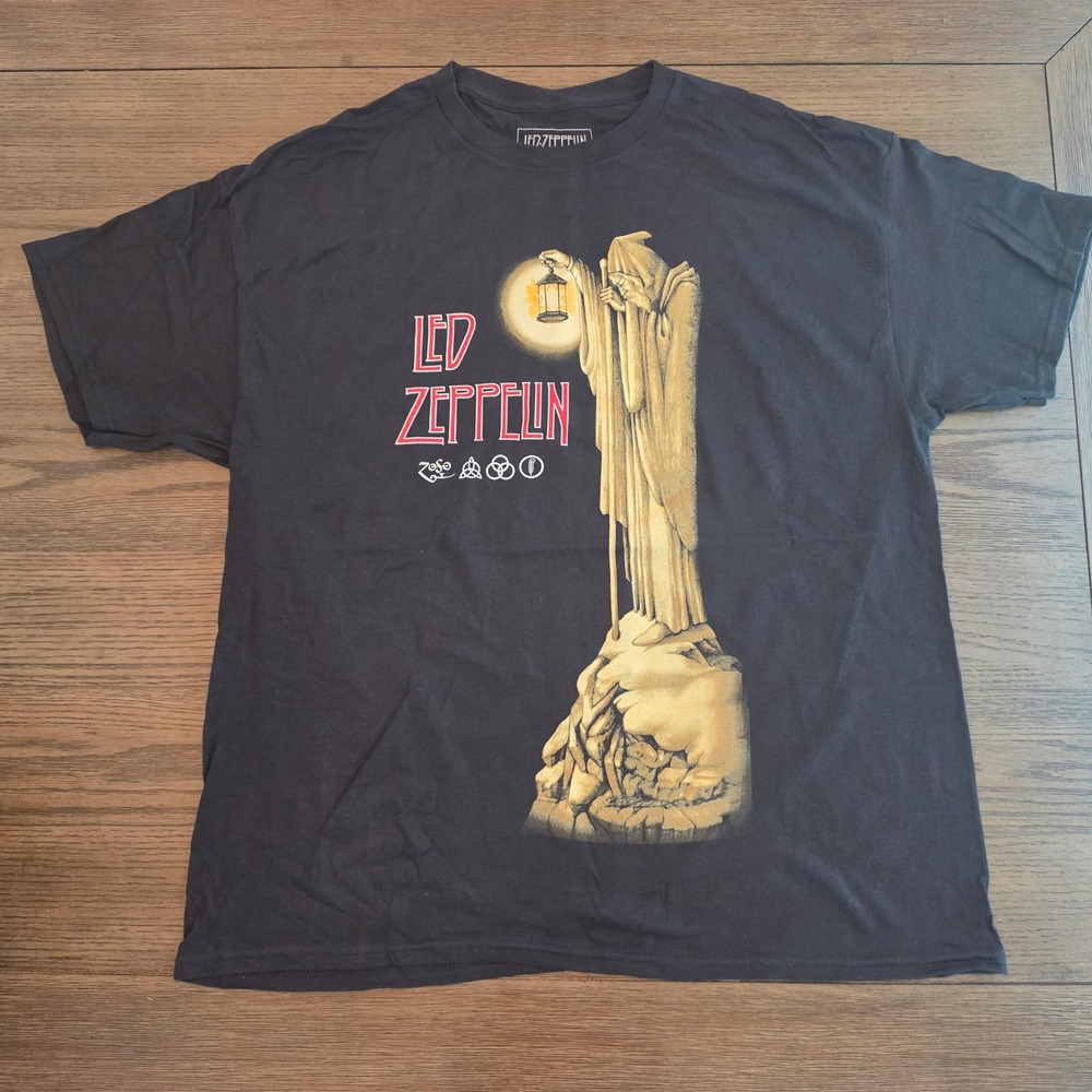 Led Zeppelin The Hermit Graphic T-Shirt Black XL Rock Band Tee Licensed NWOT